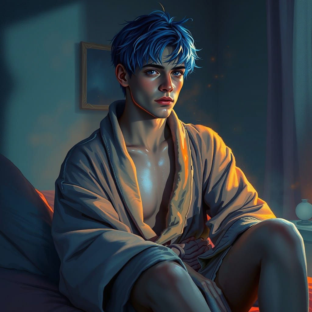 Steamy Anime Fan in Bathrobe