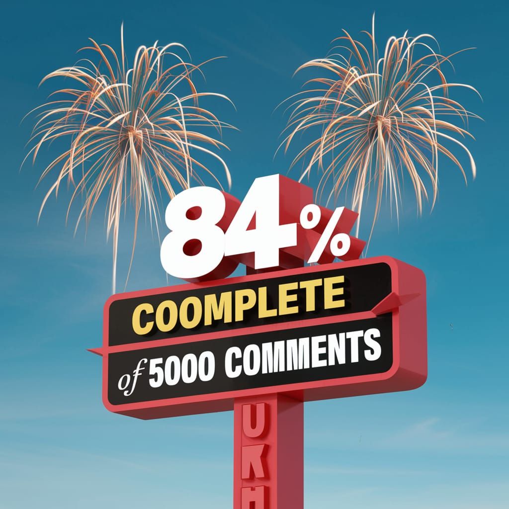 Celebration Sign with Fireworks Display