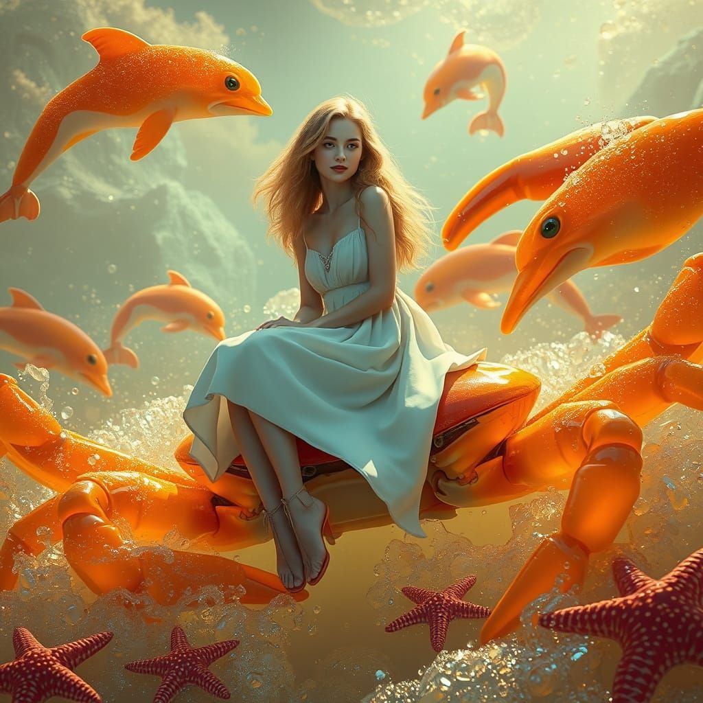 Dreamlike Soda Ocean with Gummy Crab Rider