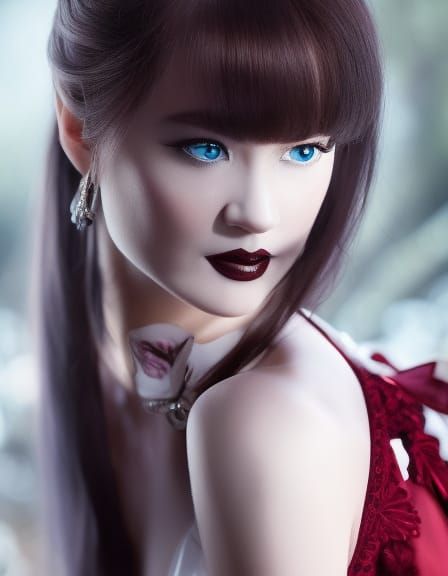 Elegant Vampire with Blue Eyes in High Resolution