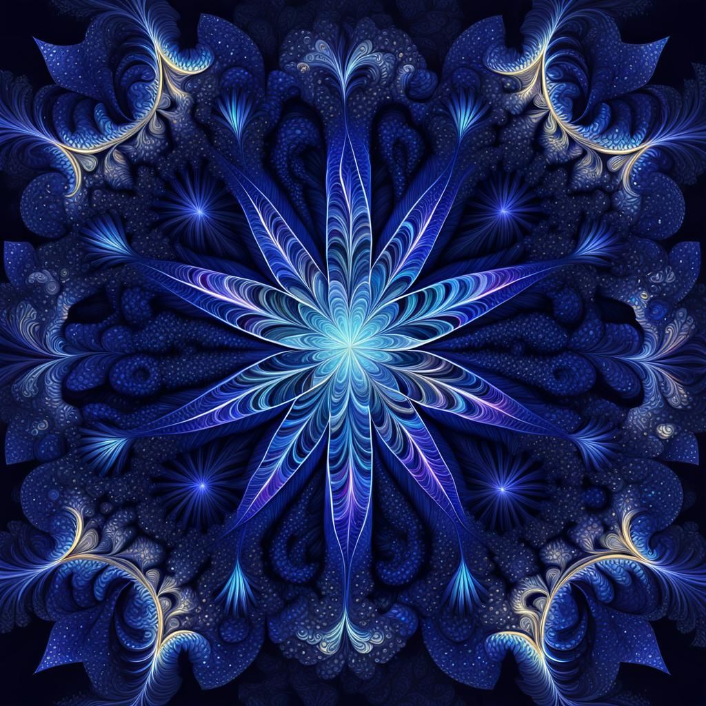 Brilliant Star Shines Bright: Abstract Vector Fractal
