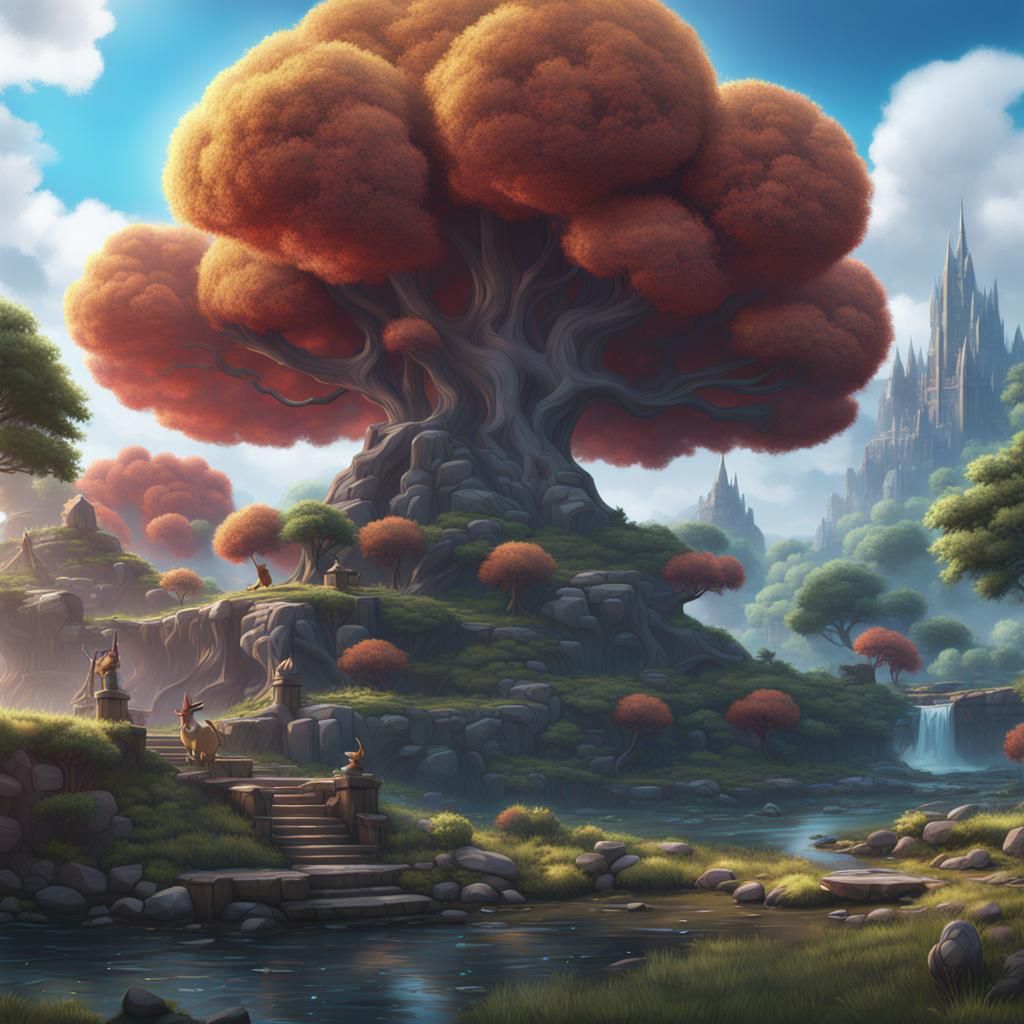 Detailed Pokémon Illustration in Deep Color