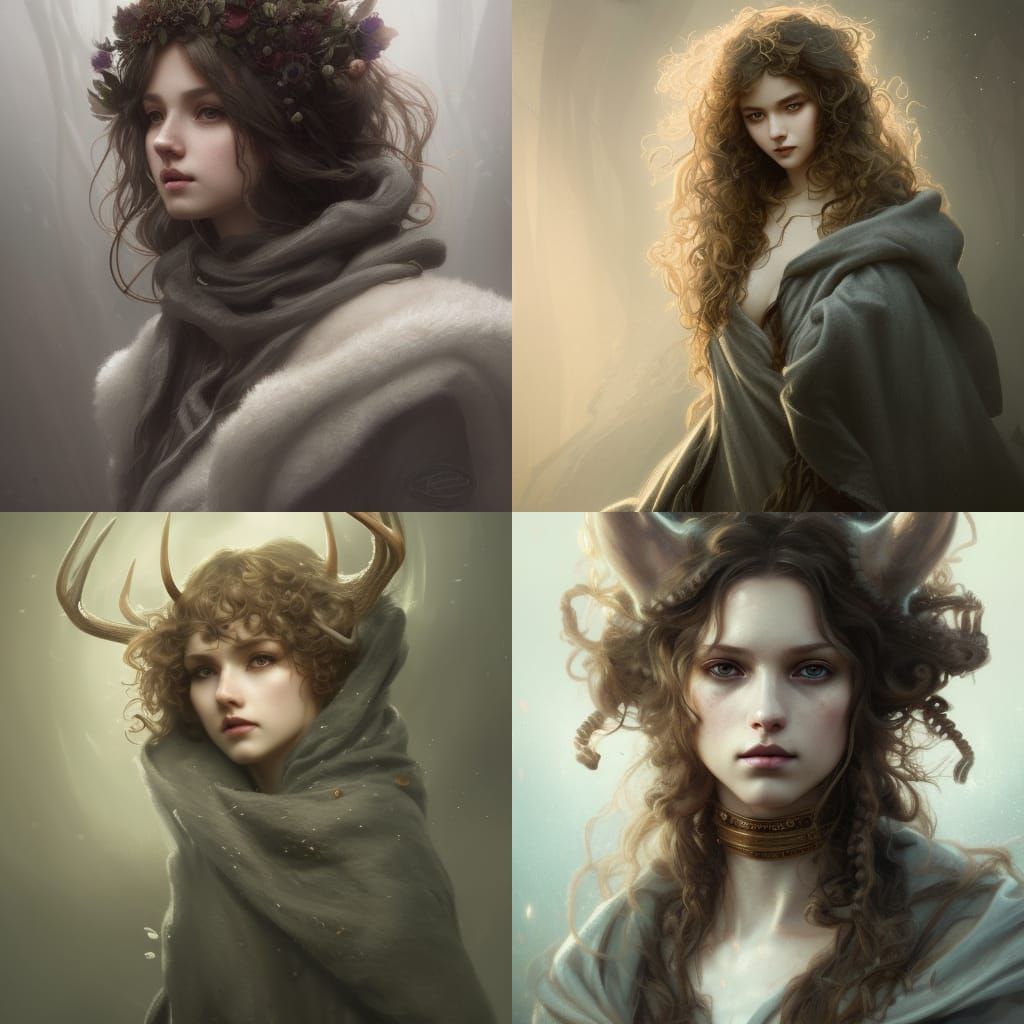 Deer Hybrid Portrait in Artgerm Style