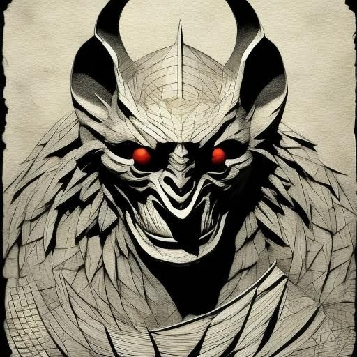 Cubist Gargoyle Portrait in Abstract Style