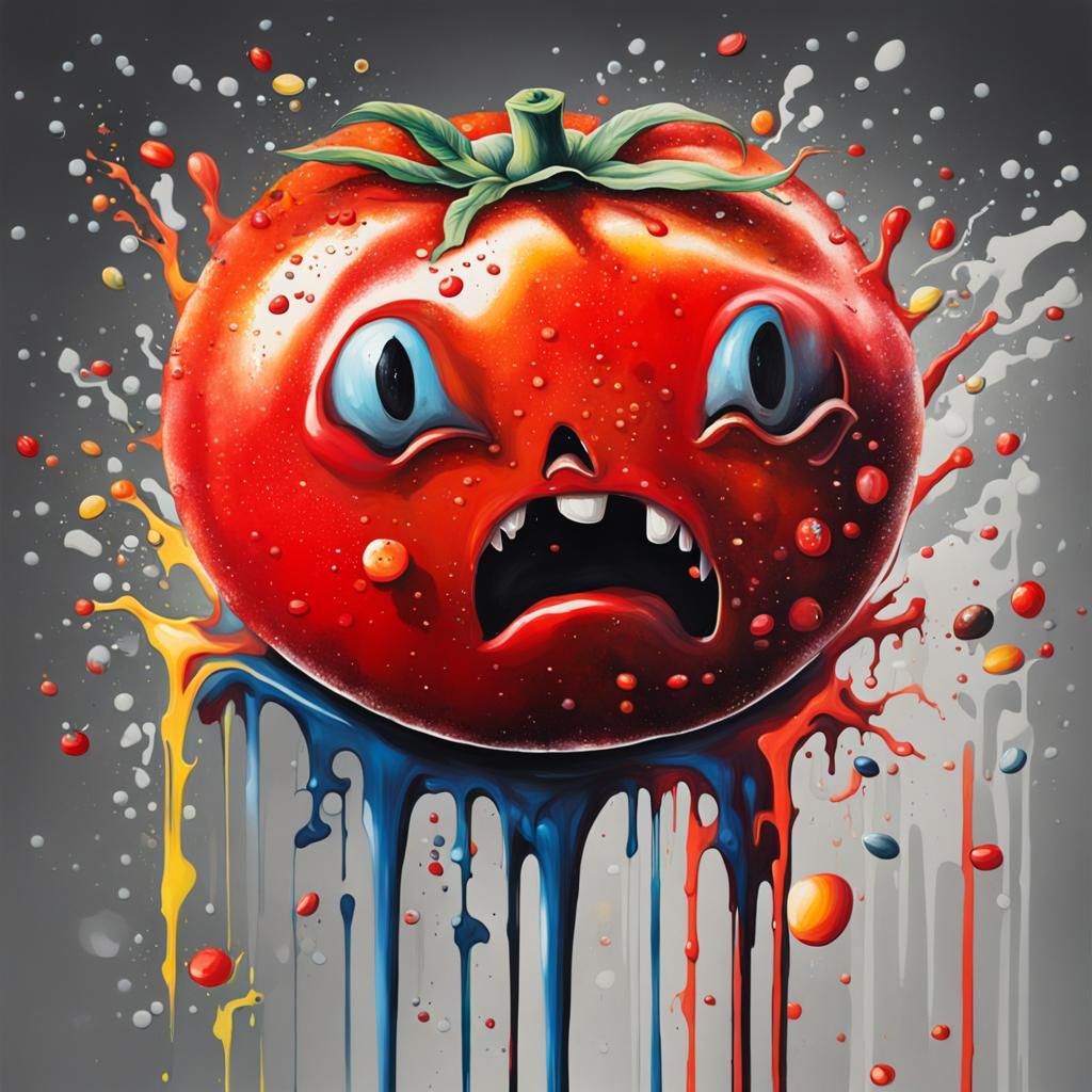 Tomato Graffiti Art in Splash Style