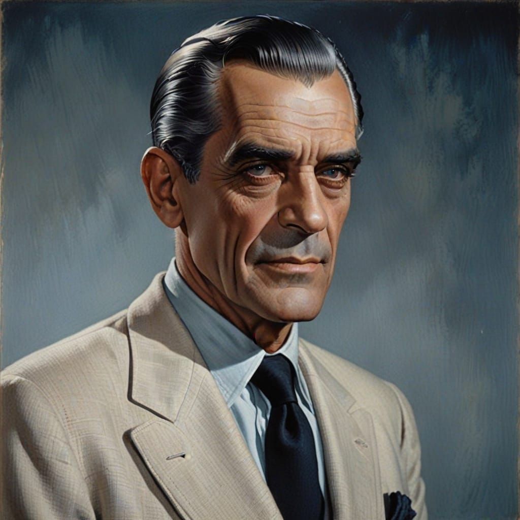 Melancholy Portrait in Retro Cel-Shaded Style