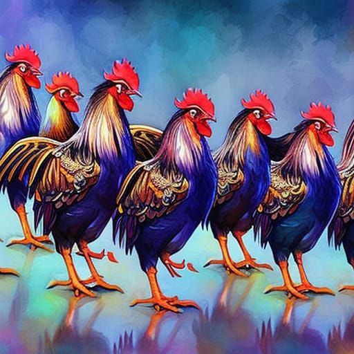 Rooster Choir Master in Burtonesque Illustration