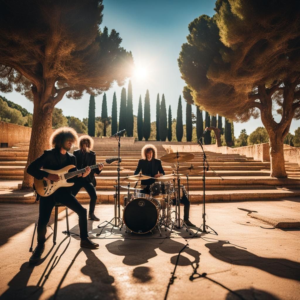 Rock Band Plays Empty Concert in Ancient City