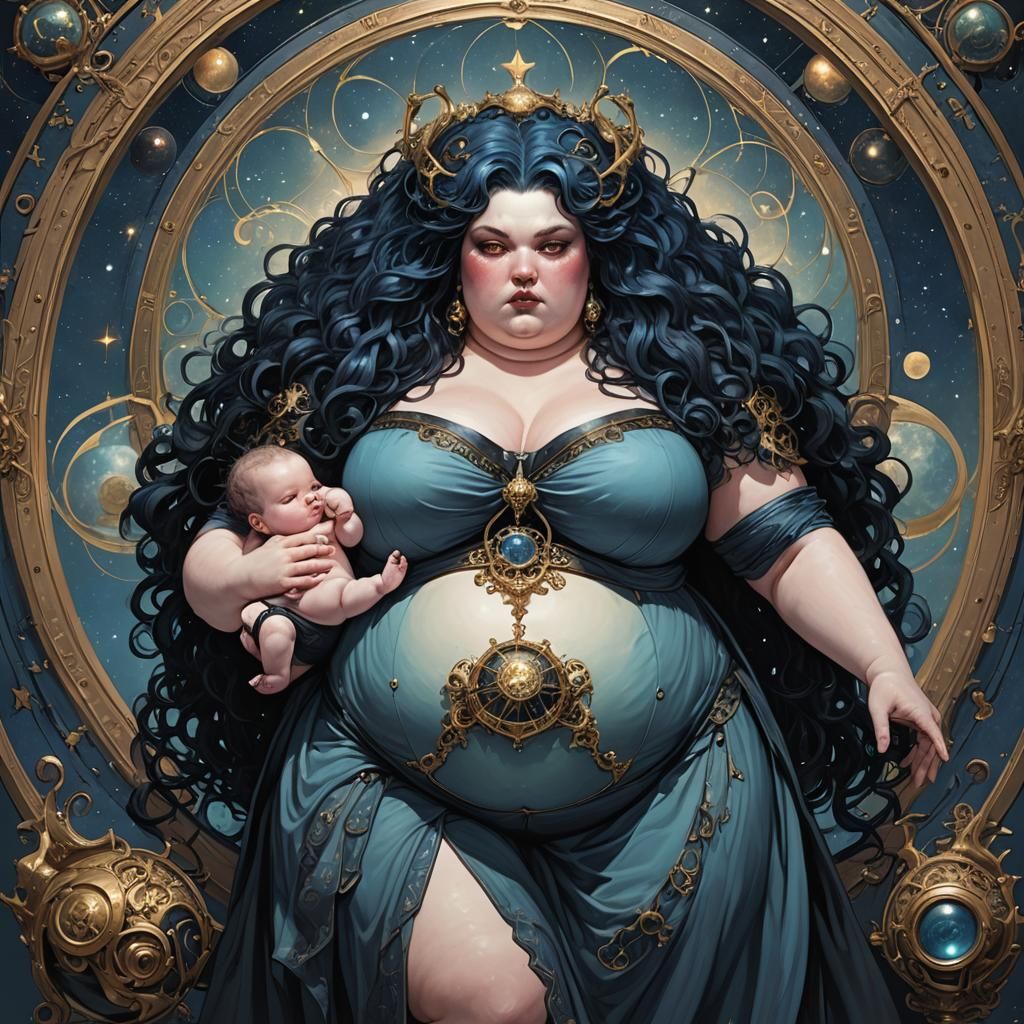 Gothic Nyx Avatar with Twins: A Surreal Vision