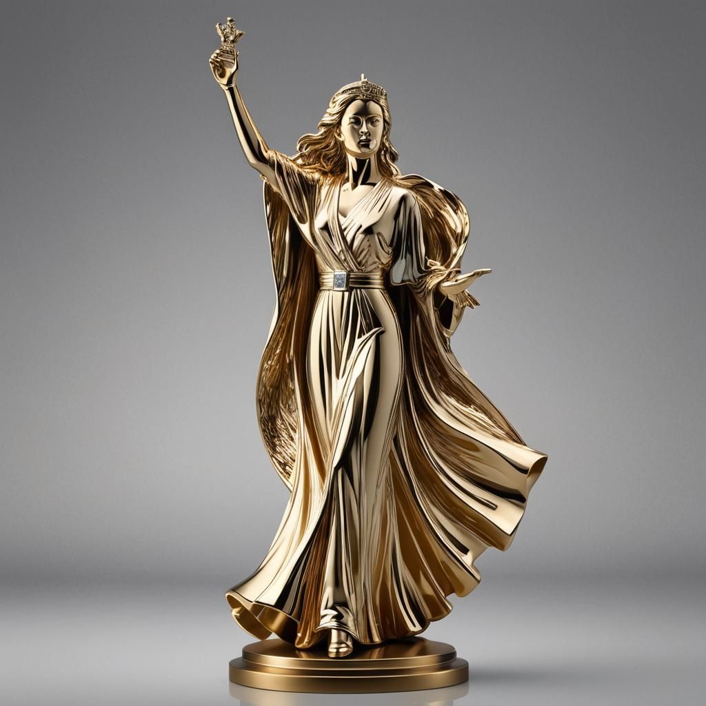 prompt: Rolls-Royce “Spirit of Ecstasy” Statue {material}

g...