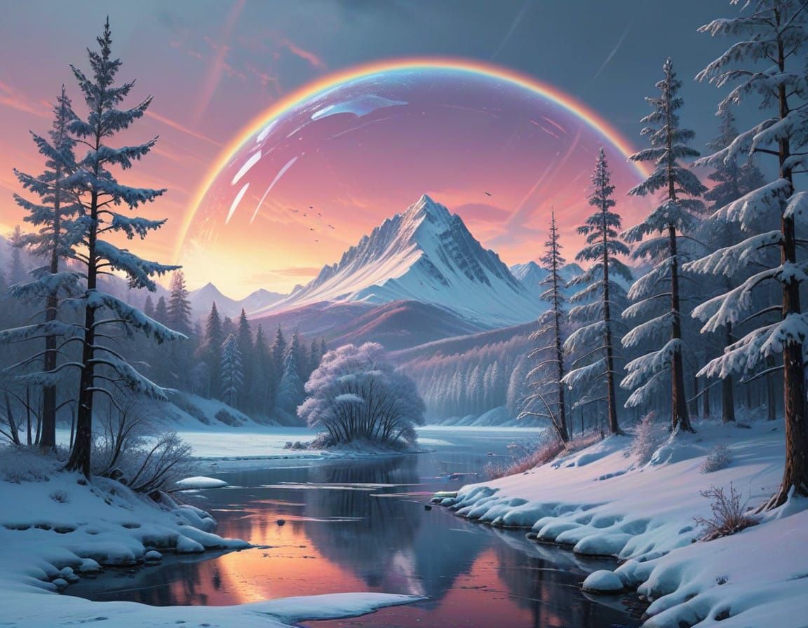 Ethereal Winter Wonderland in Muted Hues