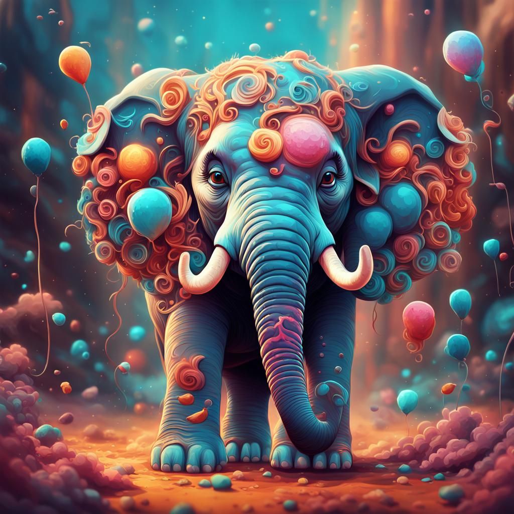 Pixar-Style Elephant: Whimsical CGI Fantasy Art