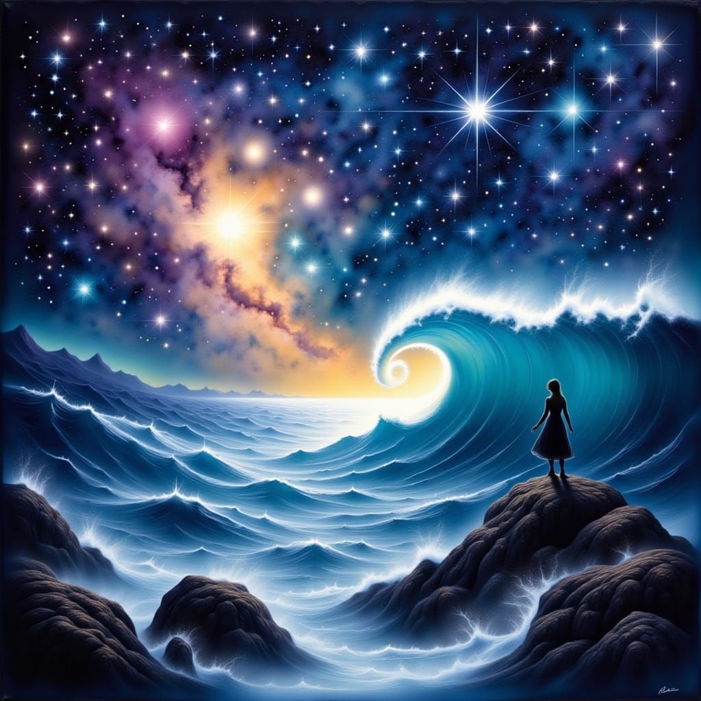 Cosmic Dreamscape in Gothic Romantic Style