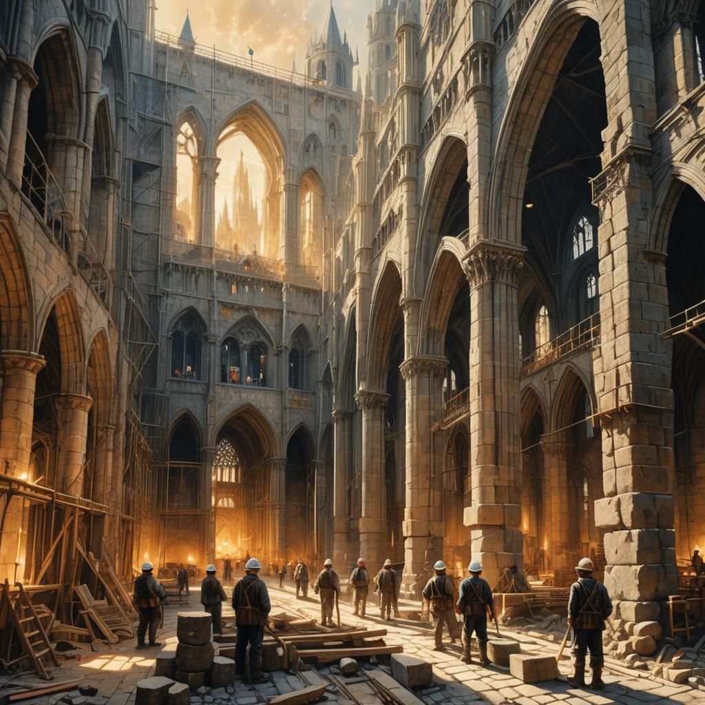 Medieval Masterpiece: Architects Build Majestic Stone Pillar...