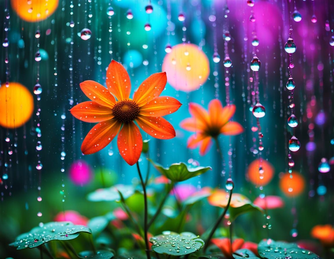 Psychedelic Fantasy Downpour Bokeh Photography