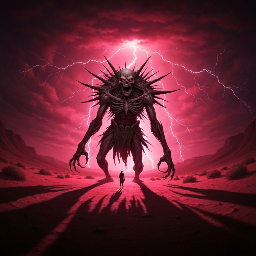 Cosmic Horror Entity in Dark Fantasy Landscape