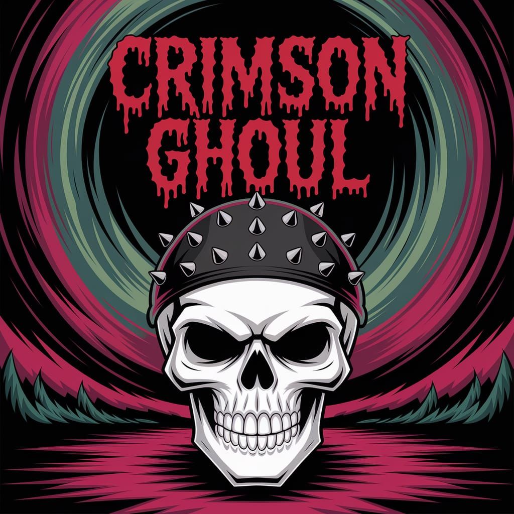 Macabre Punk Rock Posters in Dark Digital Art Style