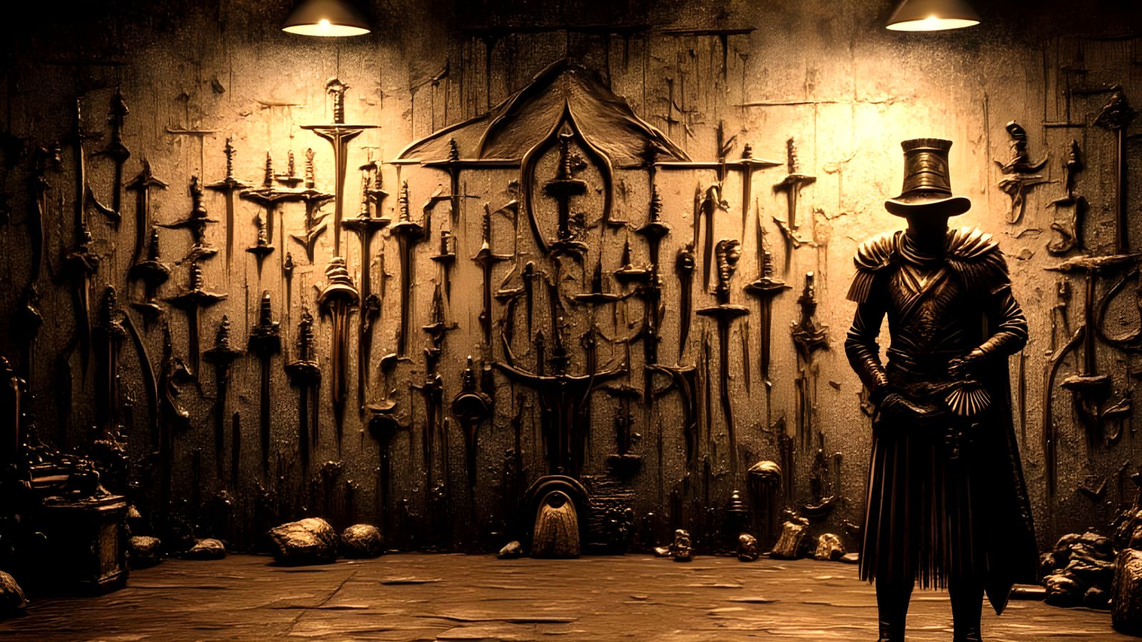 Steampunk Armourer Forging Elemental Swords