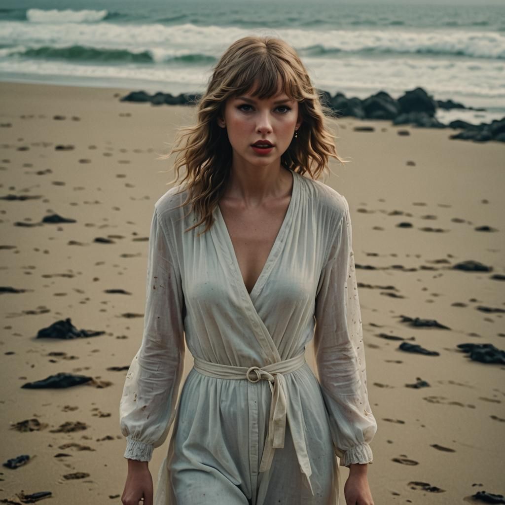 Dramatic Beach Sacrifice in Epic Realism