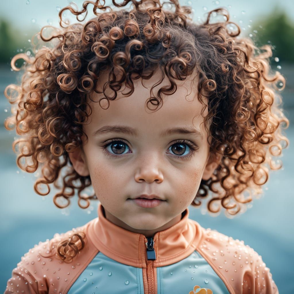 Toddler Portrait with Curly Hair in Photojournalistic Style