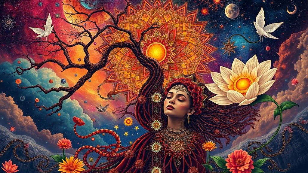 Psychedelic Enlightenment: Fractal Tree and Cosmic Woman