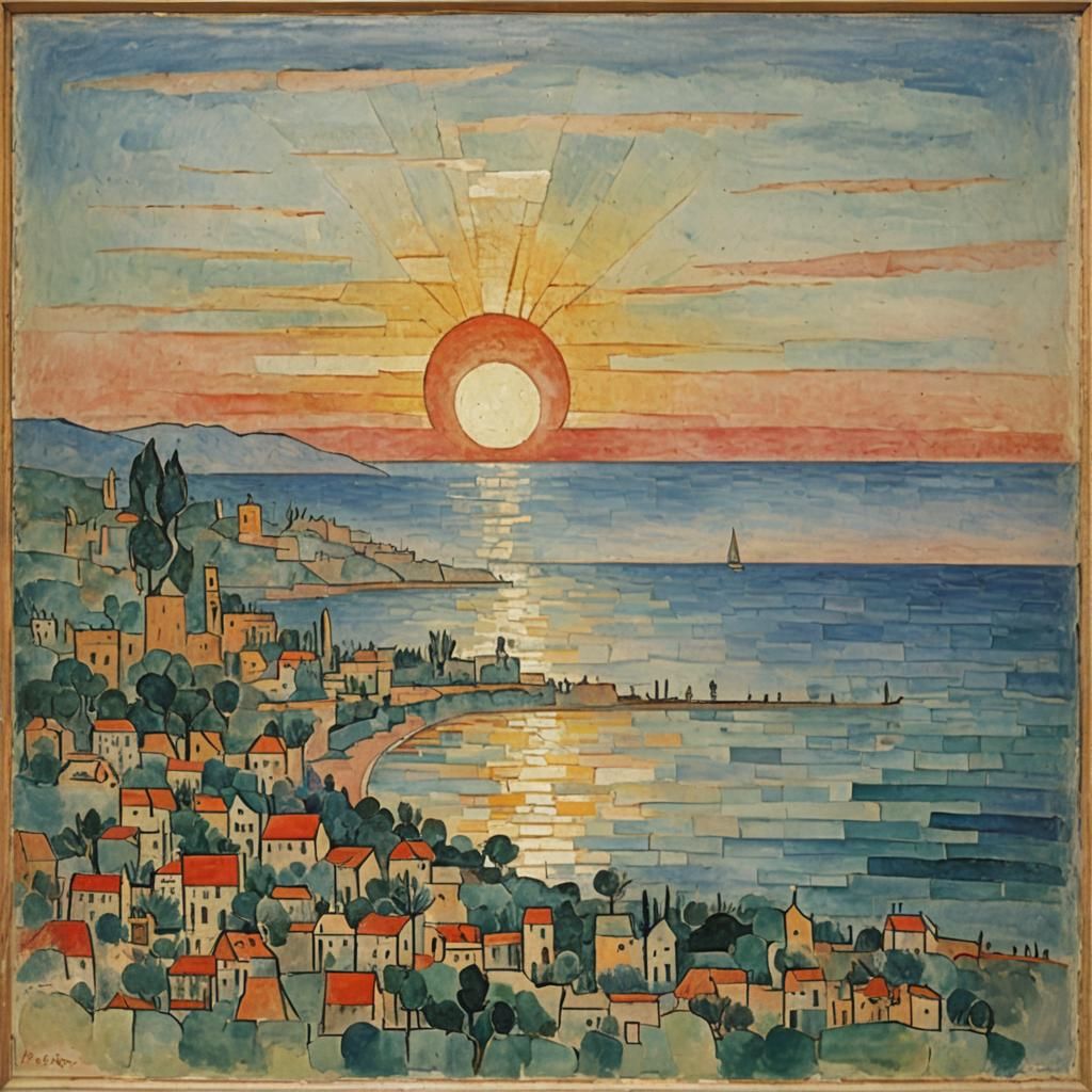 Mediterranean Sunrise in Old Master Style