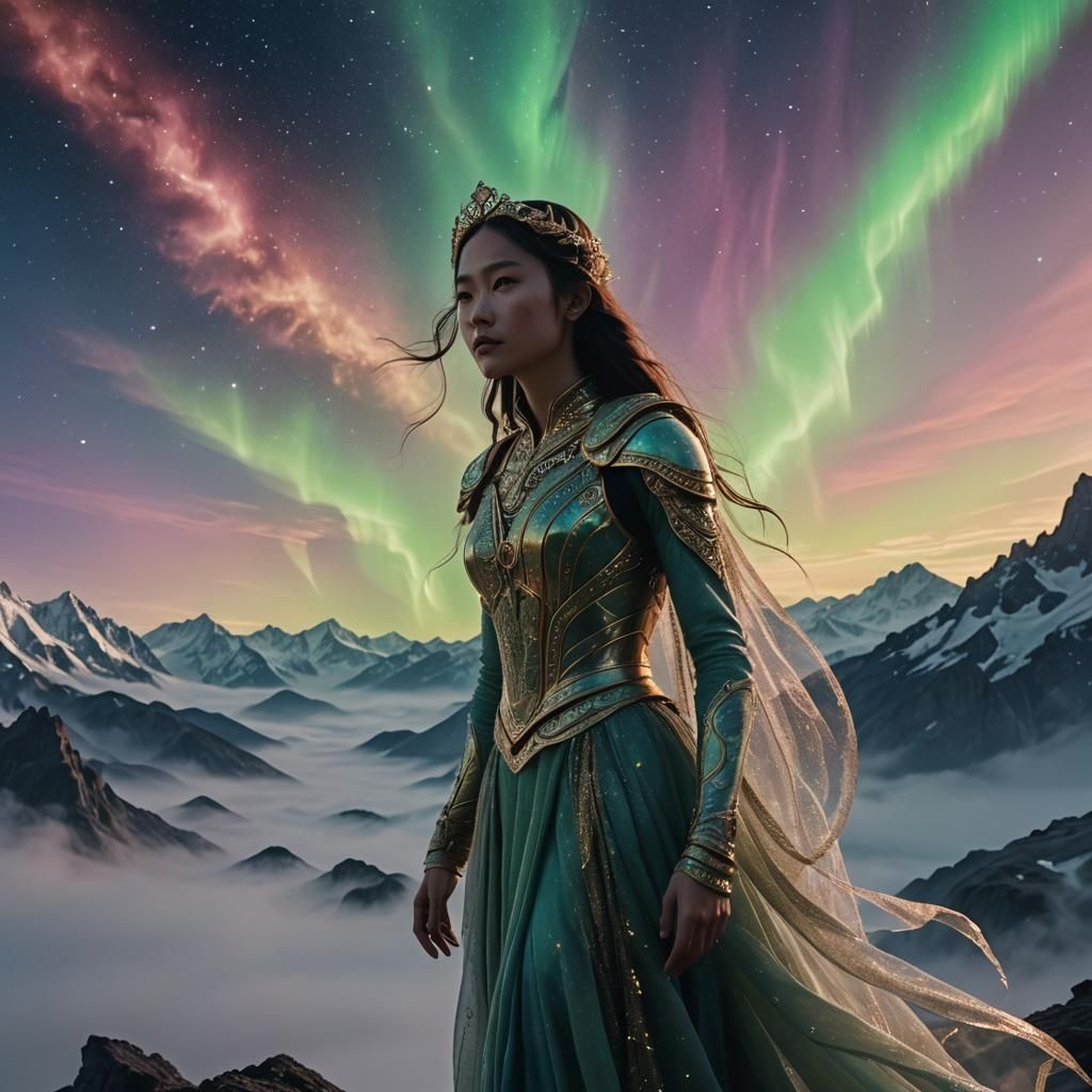 Urania Showcases Virtues to Clio in Fantastical Realm