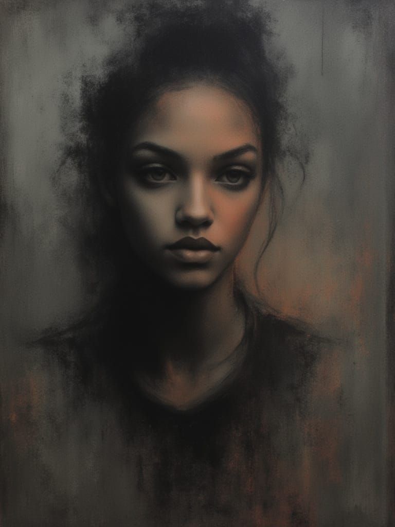 Female Lost Face in Muted Palette