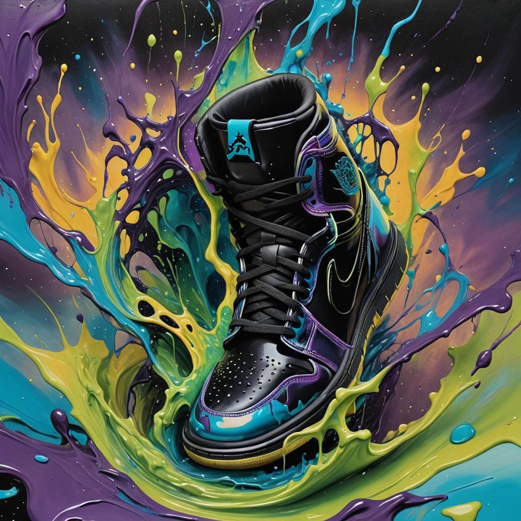 Air Jordan 1 Melts into Black Hole: Surreal Digital Art