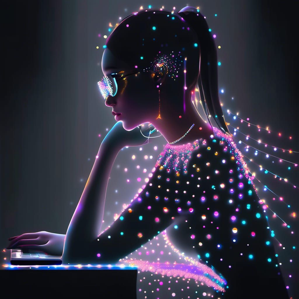 Neon Silhouette in Ultra Long Exposure Photography