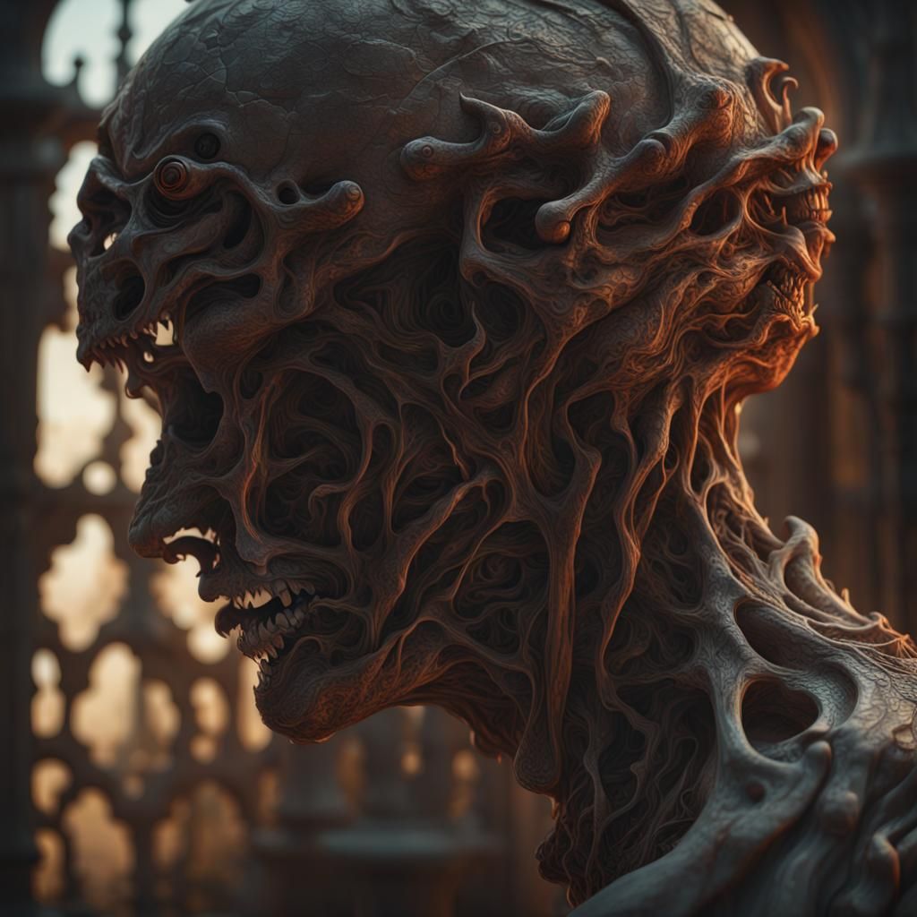 Nightmarish Otherworldly Landscape in Dark Fantasy Style
