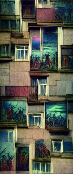 Stalinist Architecture with Zombies, Dore and Kandinsky Styl...
