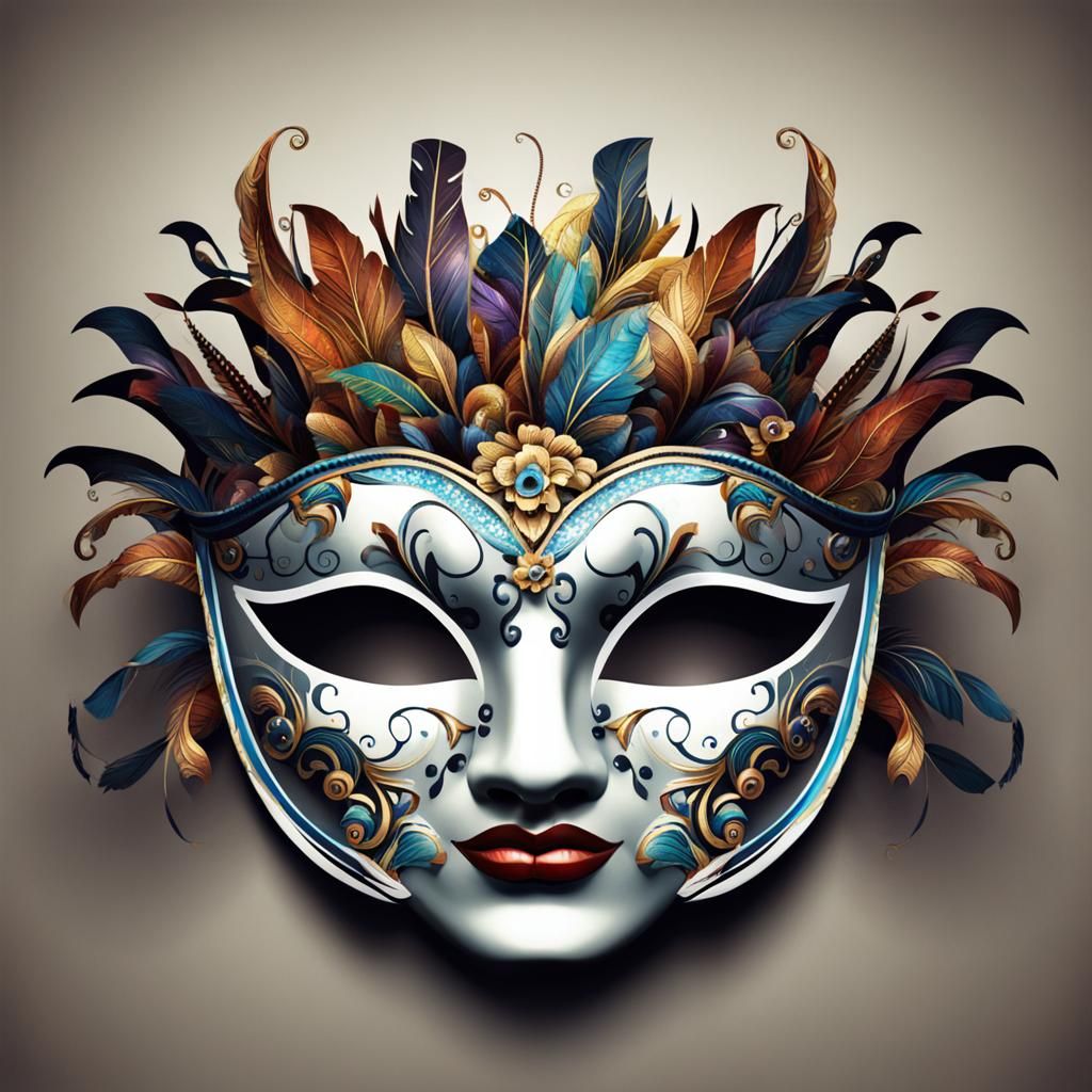 Elaborate Carnival Mask with Colorful Details