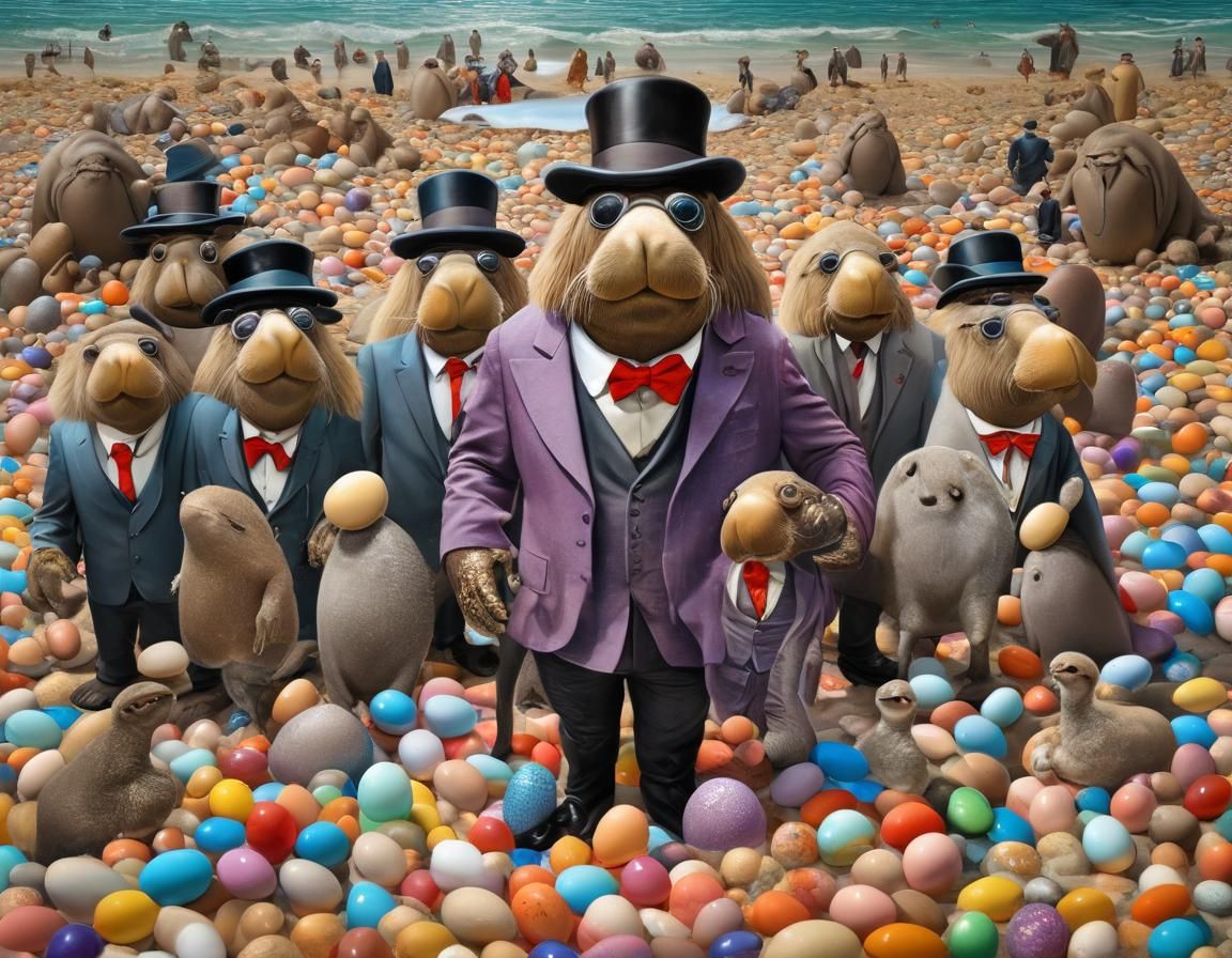 I am the eggman
They are the eggmen
I am the walrus
Goo goo ...