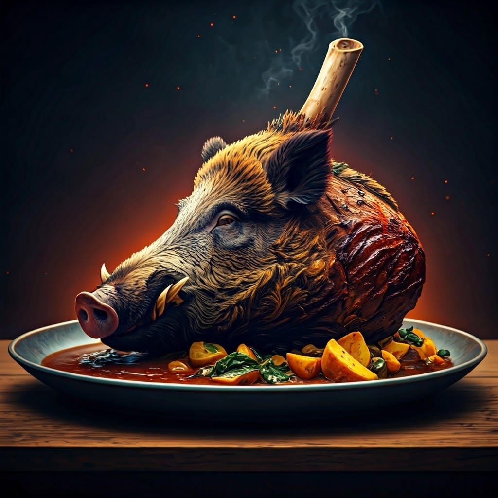 Roasted Wild Boar Haunch with Forest Aromas