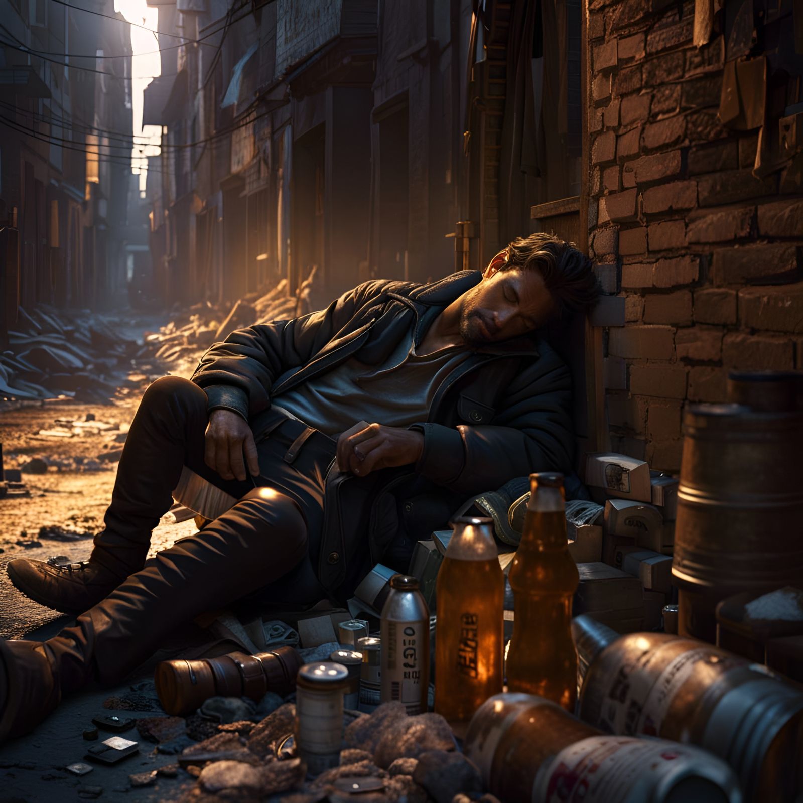 drunken man in a dirty alley (2)