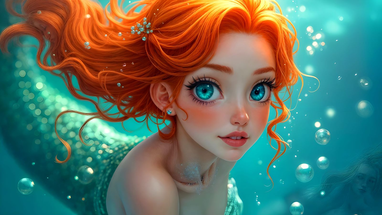 Stunning Anime Mermaid Reveal in Crystal Clear Water