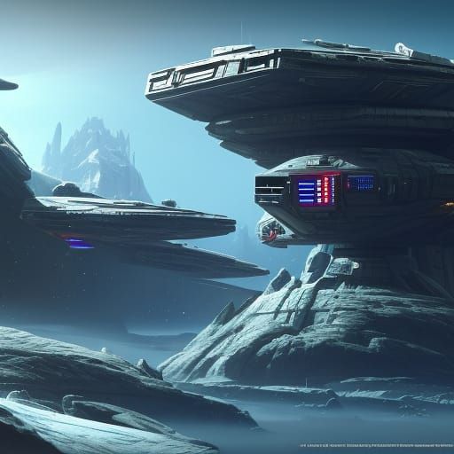 Star Wars Ship Docked on Alien Planet