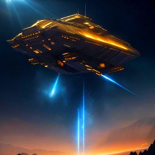 Golden Star Destroyer in Detailed Matte Painting