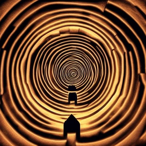 Mysterious Labyrinth Visualized by AI