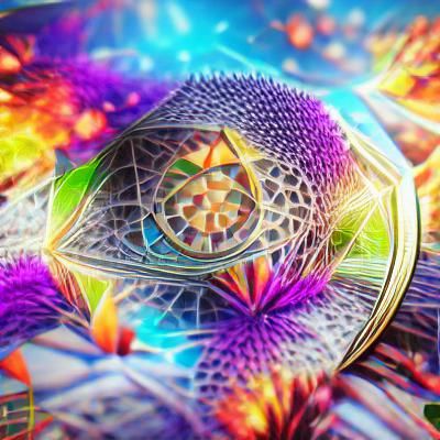 Psychedelic Sacred Geometry Mandala in Holographic 3D