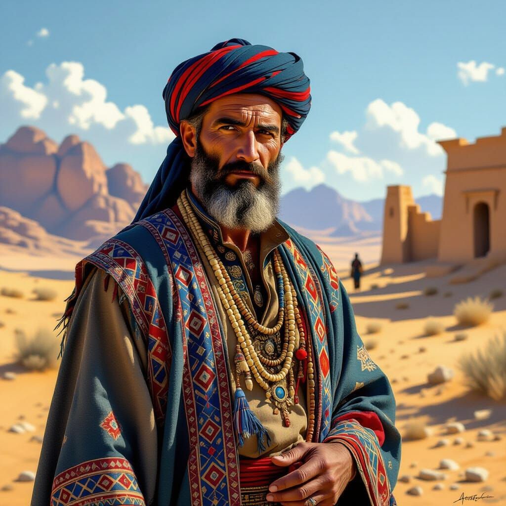 Samarian Man in Traditional Dress as Hyperrealistic Digital ...