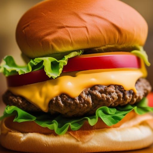 Delicious Cheeseburger in Professional Photography Style