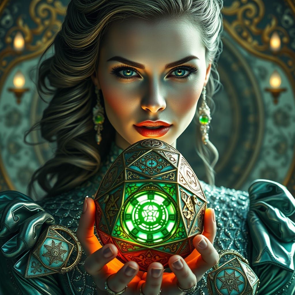 Ethereal Goddess in Metallic Splendor