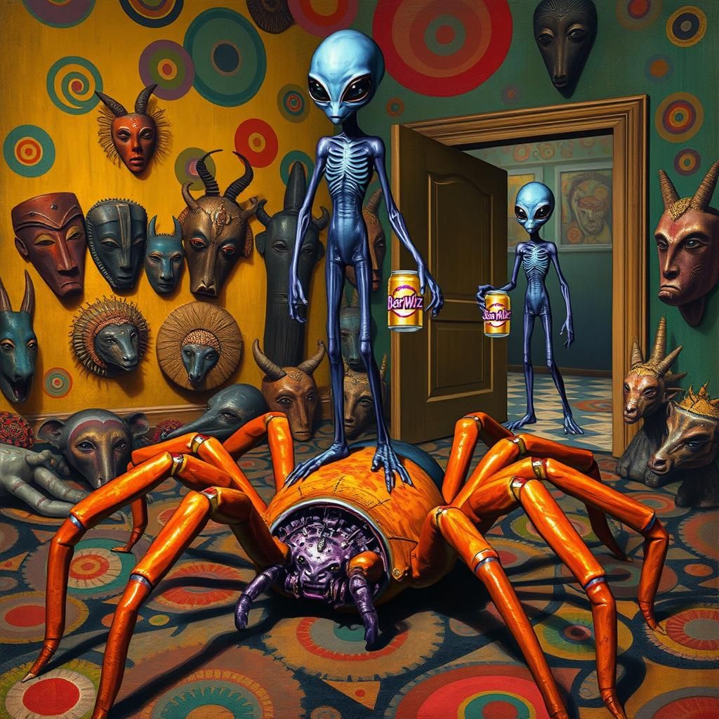 Alien Spider Conquest in Surrealist Style
