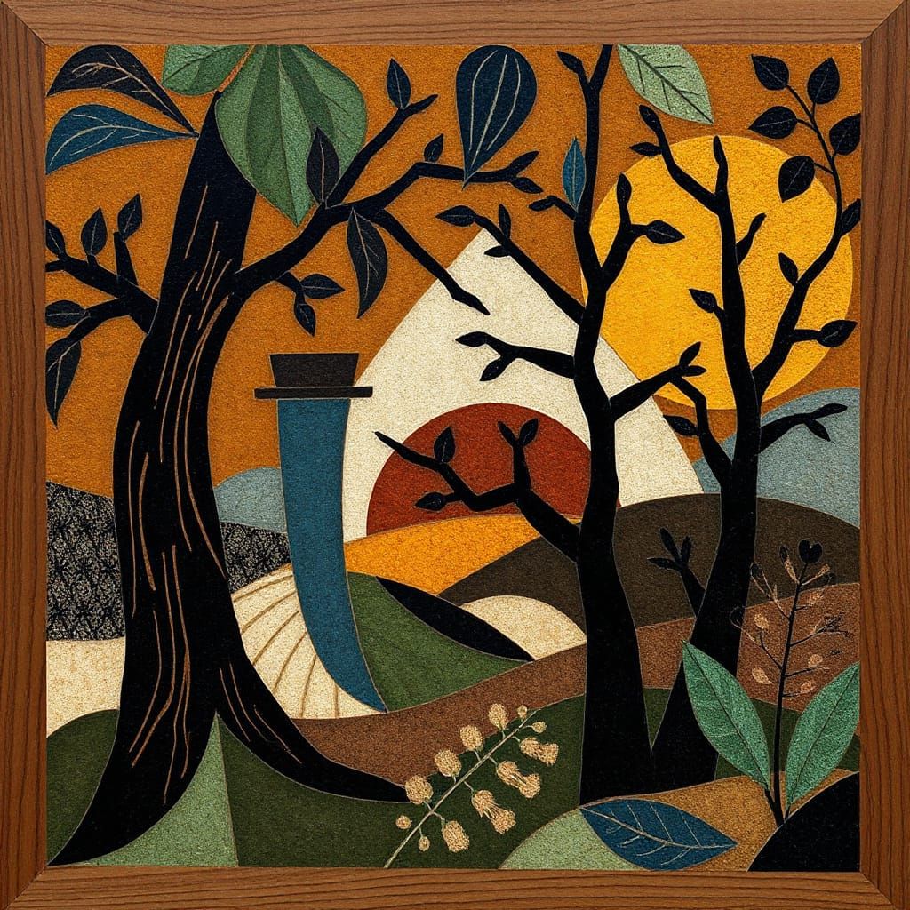 Cubist Marquetry in Forestpunk Style