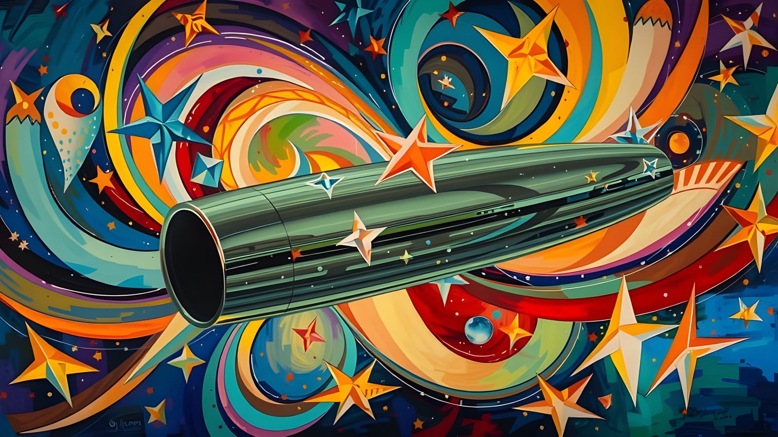 Vibrant Abstract Vortex in Impasto Oil Style