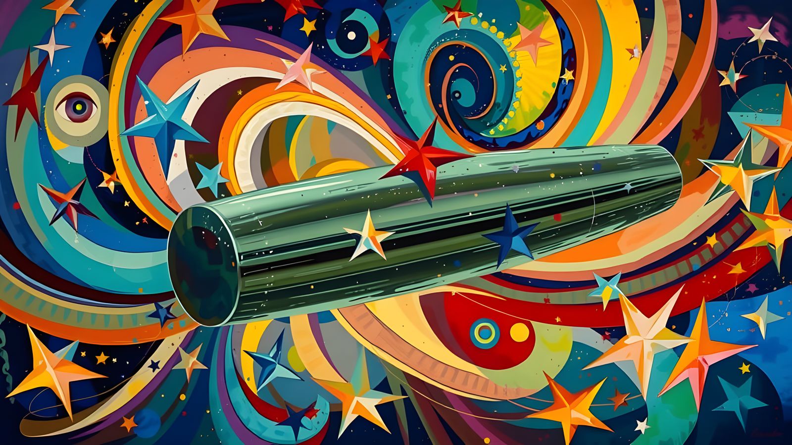 Abstract Expressionist Vortex of Color and Texture