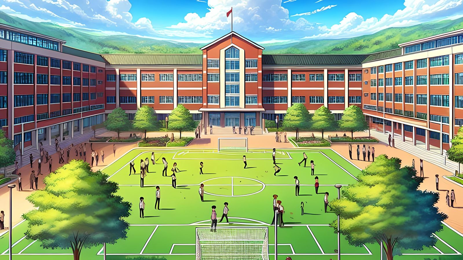background image for a visual novel game: an regualr modern high school