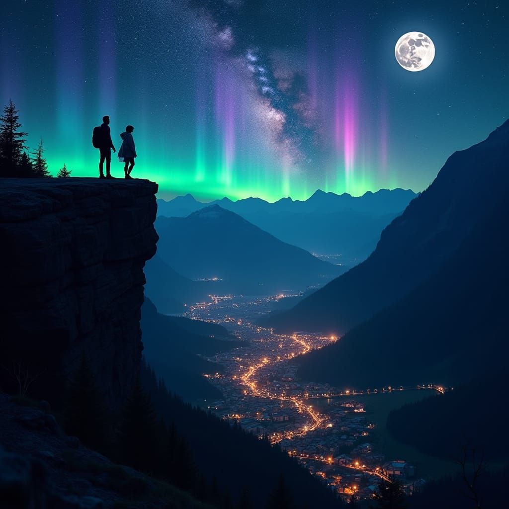 Moonlit Serenity on a Cliff's Edge